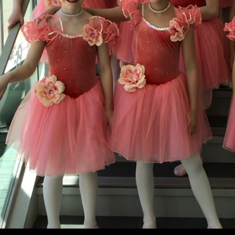 Coral pink ballet costume